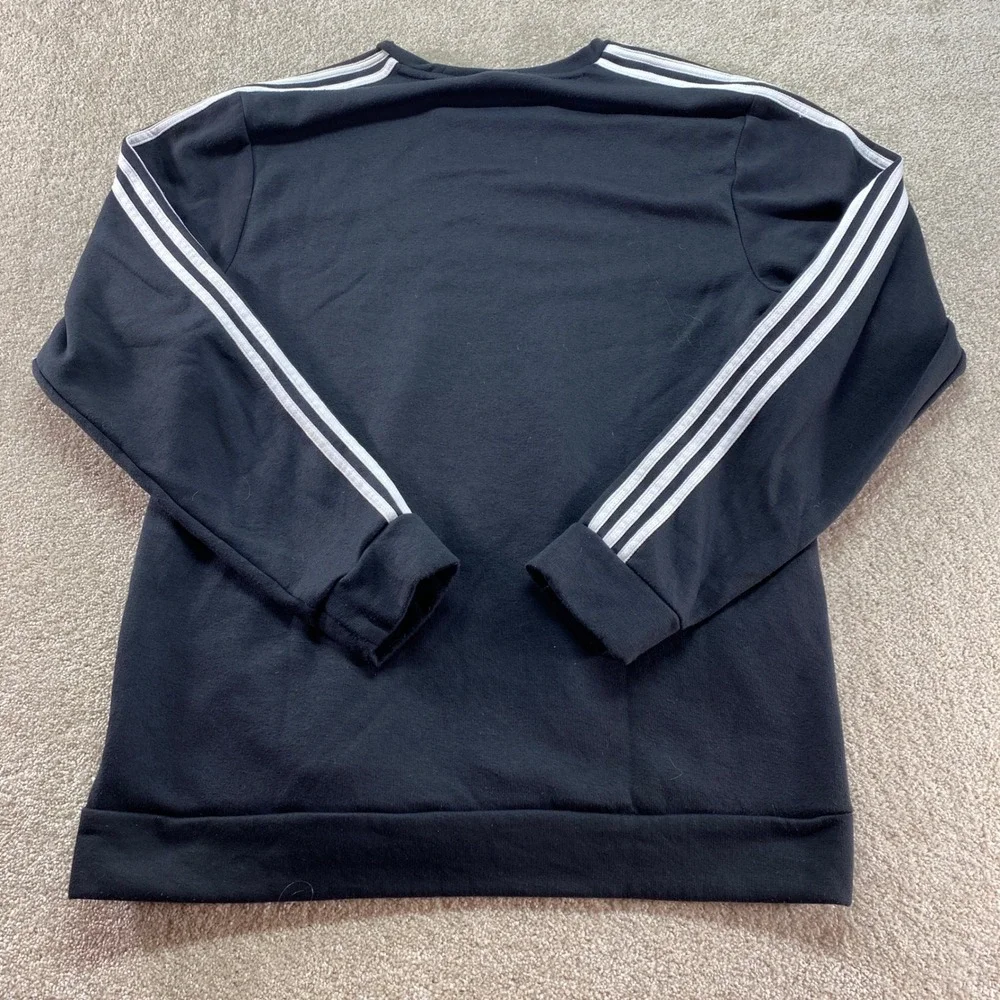 Adidas Sweatshirt Mens‎ Size XL Black Primegreen Crewneck Long Sleeve 3 Stripe